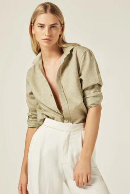 Boyfriend Linen Shirt from With Nothing Underneath