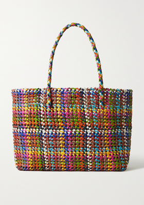 Flower Woven Leather Tote from Dragon Diffusion