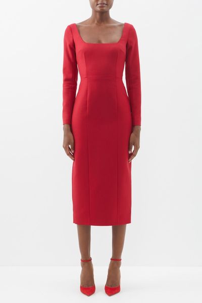 Jeana Square Neck Wool Dress from Emilia Wickstead