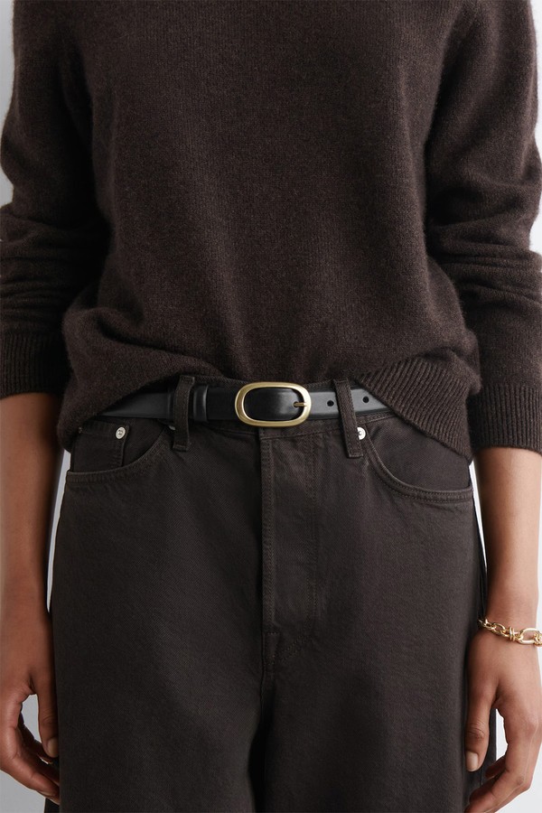 Oval-Buckle Leather Belt from COS