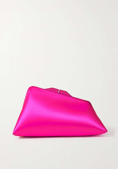 Large Leather-Trimmed Satin Clutch from The Attico 