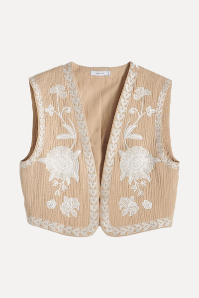 Vest With Embroidery Detailing  from Reserved