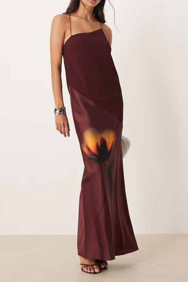 Draped Satin Chiffon Cami Maxi Dress from ASOS DESIGN