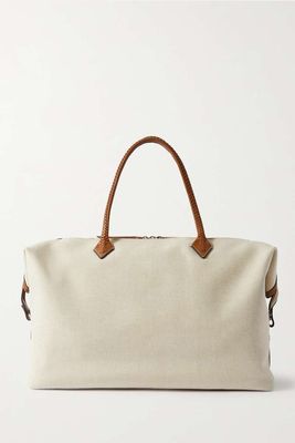 Perriand Weekend Leather-Trimmed Linen-Canvas Tote from Métier