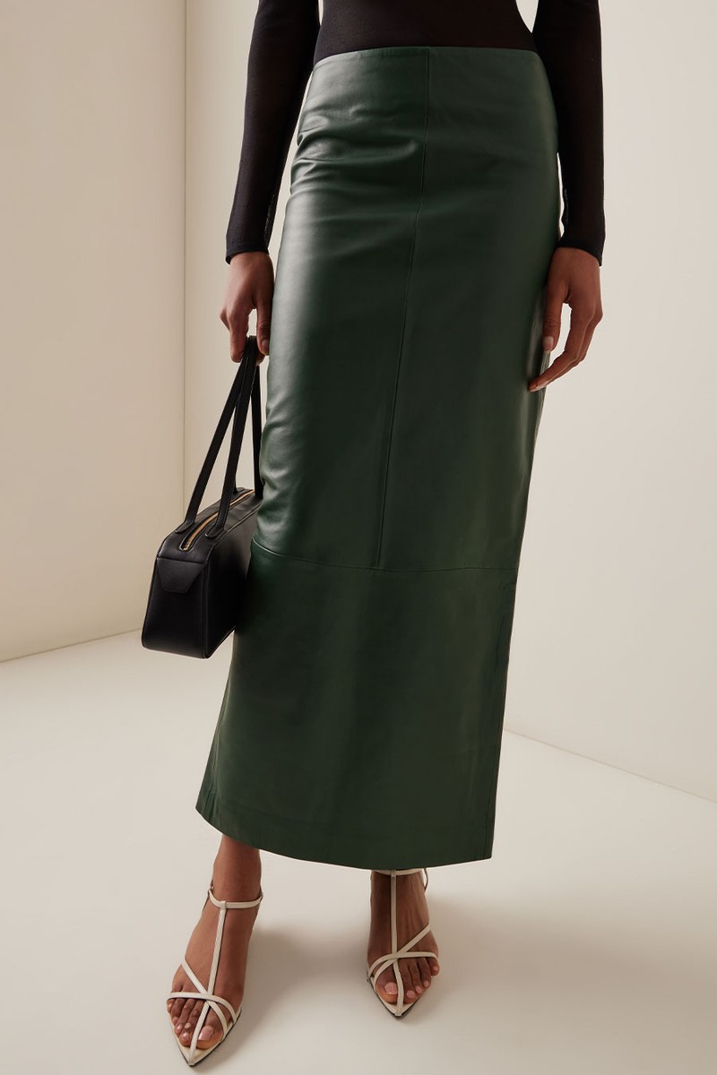 Leather Column Midi Skirt from St. Agni