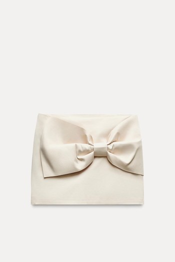 Satin Mini Skirt With Bow from Zara