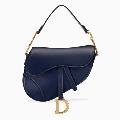 Saddle Bag In Blue Calfskin from Dior