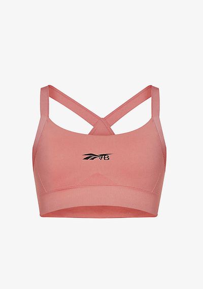 Logo-Print Seamless Stretch-Jersey Sports Bra from Reebok X Victoria Beckham