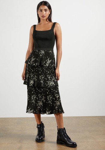 Betee Elderflower Tiered Midi Dress