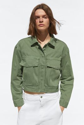 Cropped Jacket With Pockets