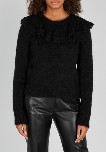 Black Ruffled Mohair-Blend Jumper from Philosophy Di Lorenzo Serafini