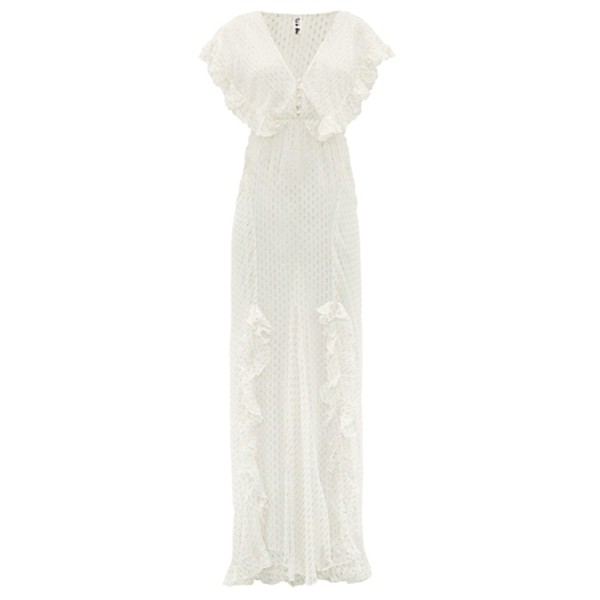 Ruffled Metallic Fil Coupé Maxi Dress