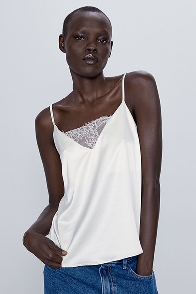 Lace Trimmed Camisole Top from Zara