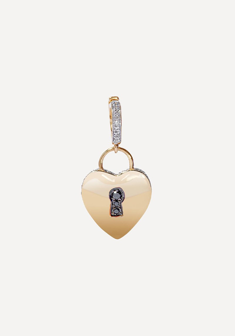 18ct Gold Diamond Love Heart Lock Charm from Annoushka