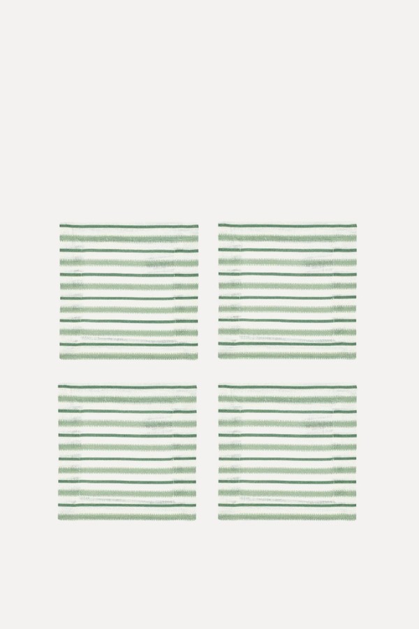 Set Of 4 Victoria Striped Linen Coasters  from Rebecca Udall 