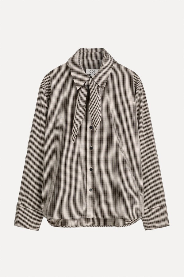 Checked Scarf-Detail Shirt from COS