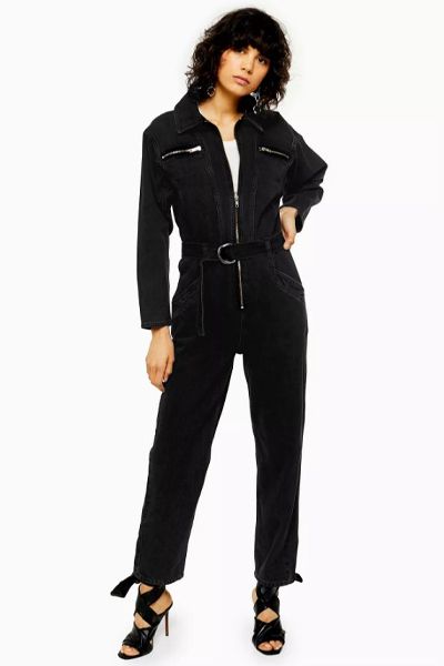 IDOL Black Denim Boiler Suit