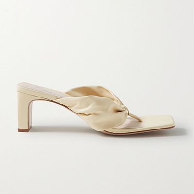 Gathered Leather Sandals from Porte & Paire