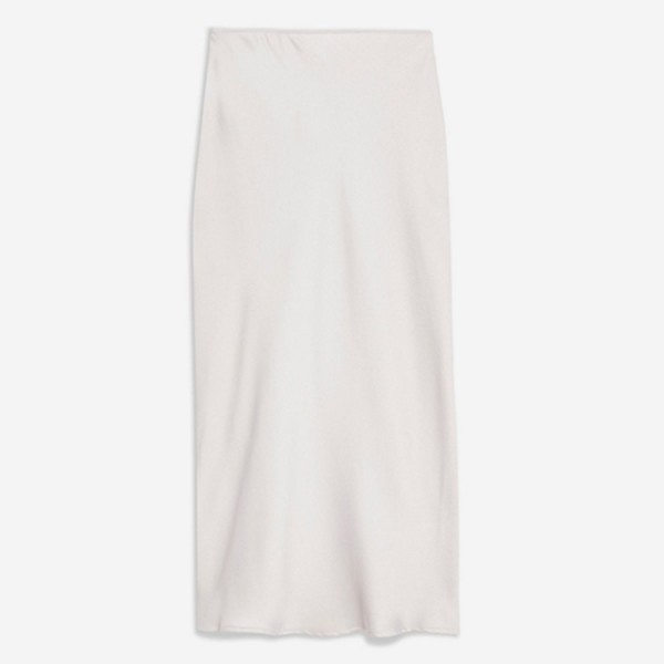 Satin Bias Midi Skirt