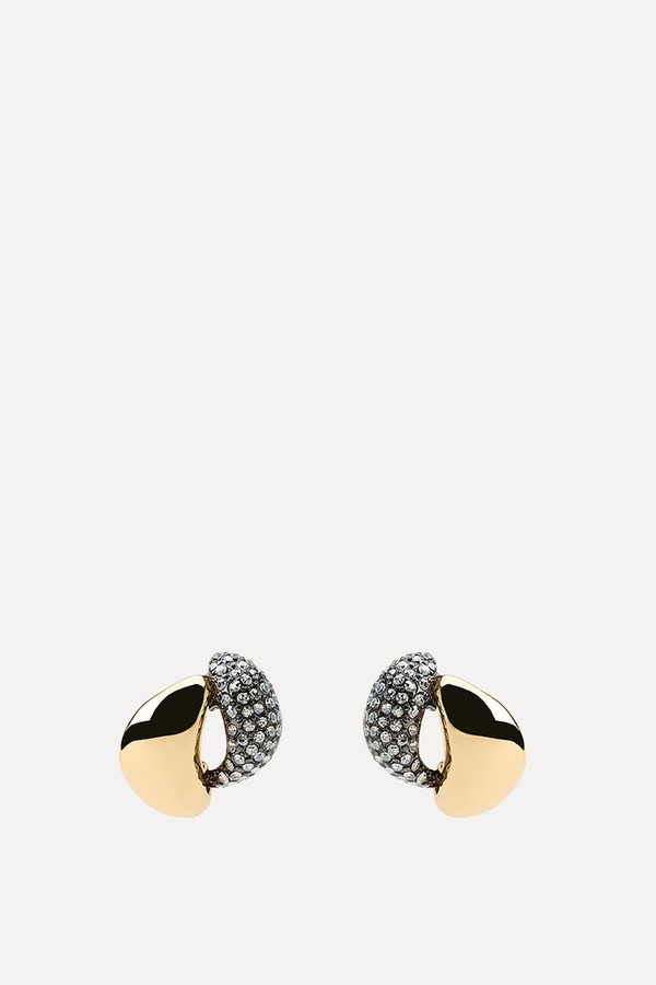Rhinestone Double Hoop Earrings