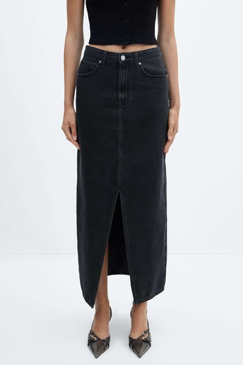 Aida Slit Denim Skirt from Mango