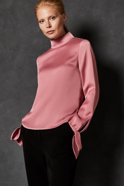 High Neck Tie Sleeve Top