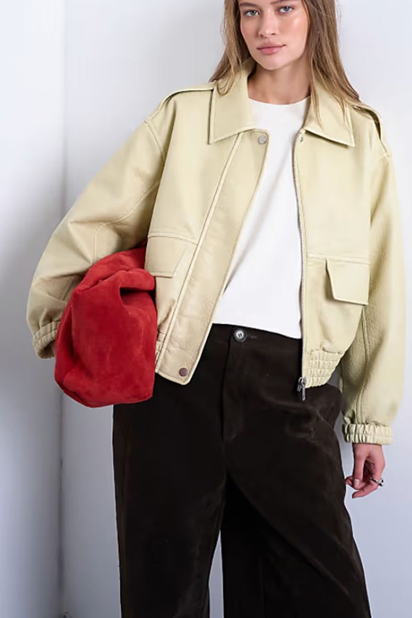 Short Bubble Faux Leather Bomber Jacket from Topshop