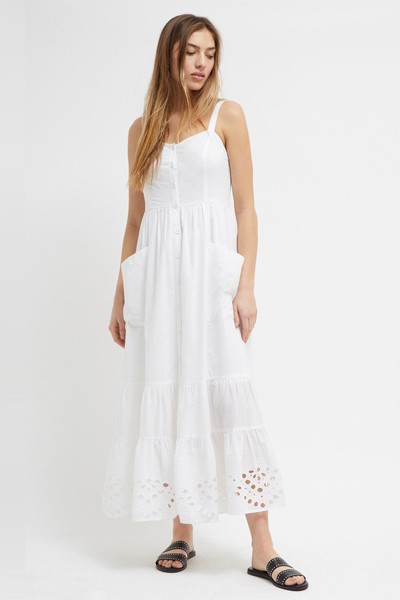 Ancole Broderie Strappy Midi Dress from French Connection