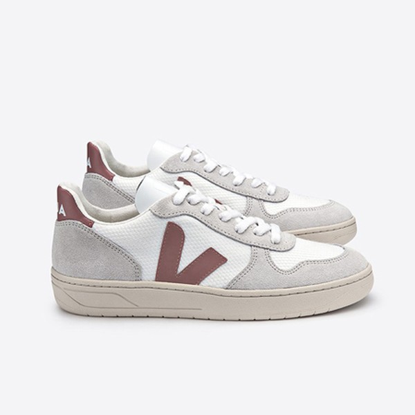 Veja White Dried Petal V-1 B-Mesh Trainers
