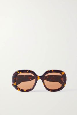 Gayia Oversized Round-Frame Tortoiseshell Recycled-Acetate Sunglasses from Chloé