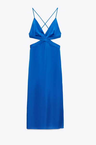 Satin Dress With Cut Out Detail from Zara