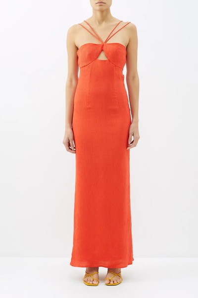 Gianna Cutout Crepe Maxi Dress from Staud