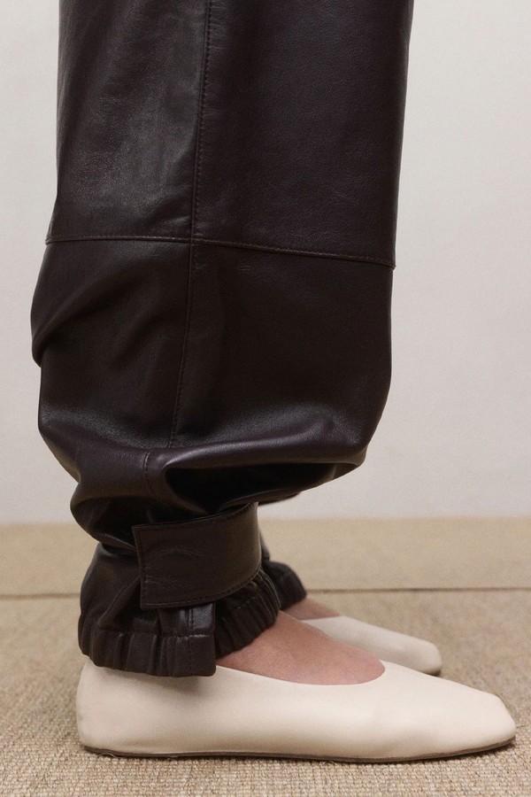 100% Leather Ballerina Flats from Mango