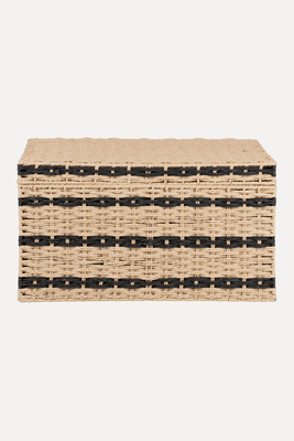 Woven Water Hyacinth & Metal Trunk from Maisons Du Monde