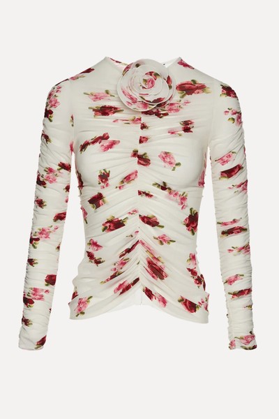 Rose-Appliqué Ruched Top from Magda Butrym