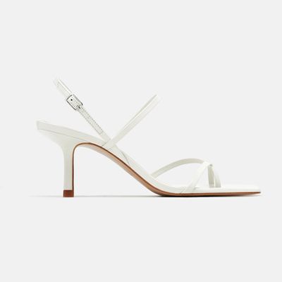 Mid-Heel Strappy Leather Sandals from Zara