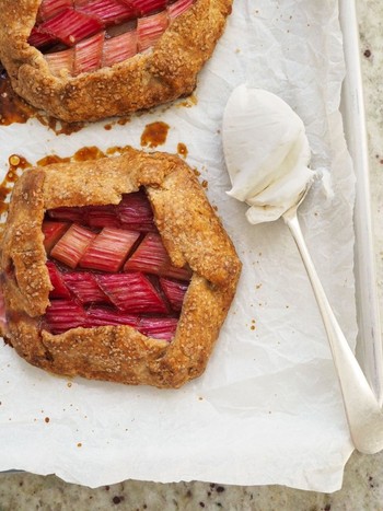 Rhubarb Galette With Sweetened Crematta