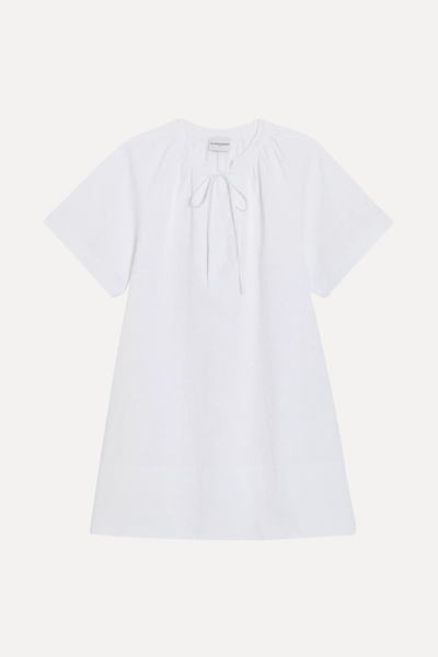 Textured Self-Tie Stretch-Cotton Mini Dress from Claudie Pierlot