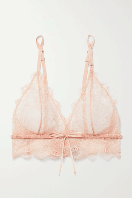 Dawn Bow-Detailed Satin-Trimmed Lace Soft-Cup Triangle Bra from Love Stories