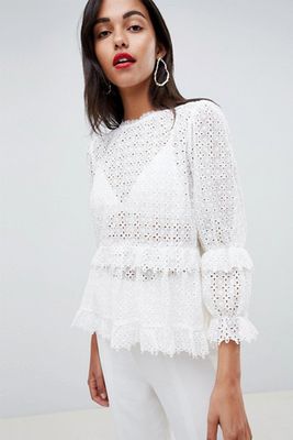 Madie Broderie Blouse from Reiss