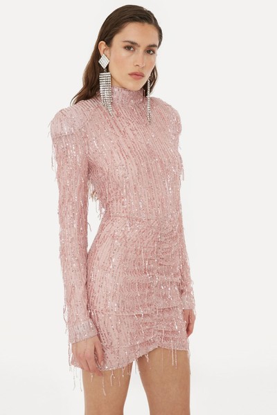 Sequin Fringe Mini Dress