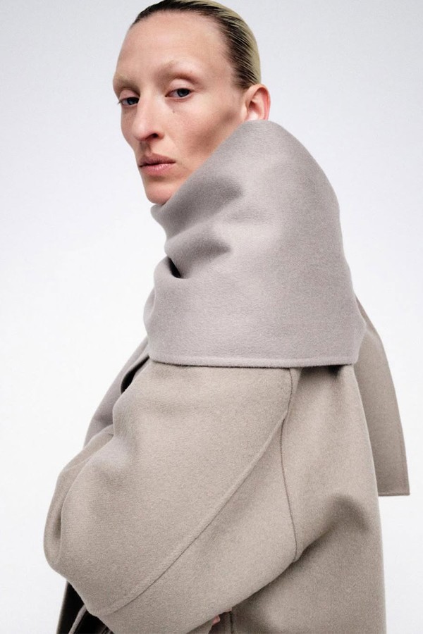 Wool Cashmere Beaver Reversible Stole Coat