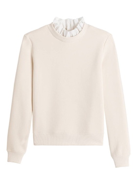 Recycled 2-In-1 Sweatshirt With Ruffled Shirt Collar from La Redoute 