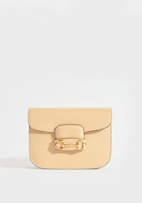 1955 Horsebit Shoulder Bag in Bubble Tea Leather from Gucci
