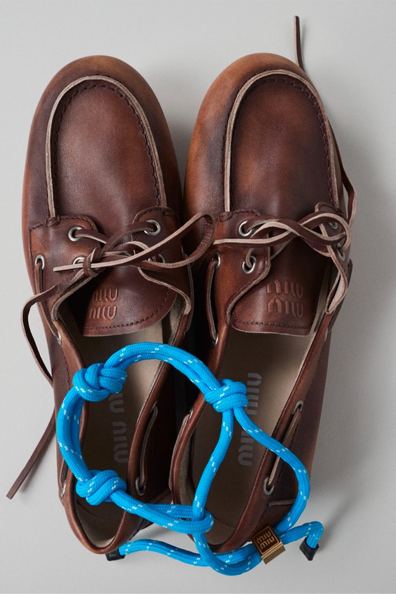 Unlined Bleached Leather Loafers from Miu Miu