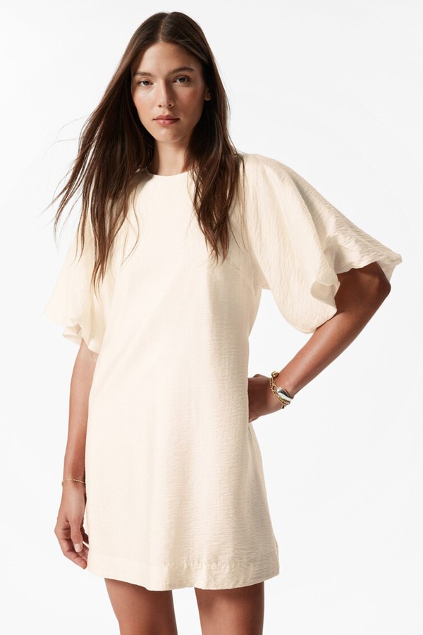 Puff-Sleeve Mini Dress