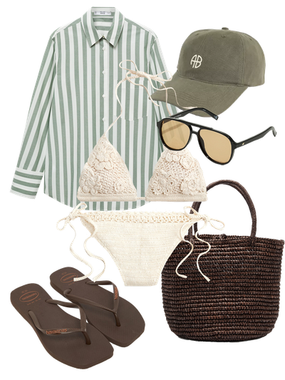 A Look We Love: Boyfriend Shirts & Bikinis