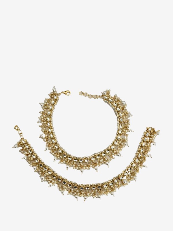  Gold Plated Anklet Pair