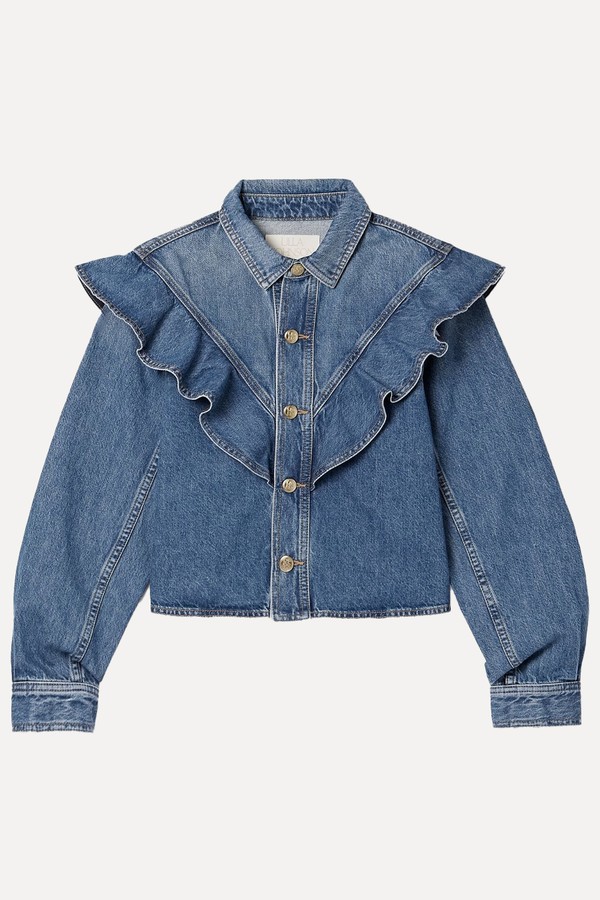 The Mathilde Ruffled Denim Shirt from ULLA JOHNSON