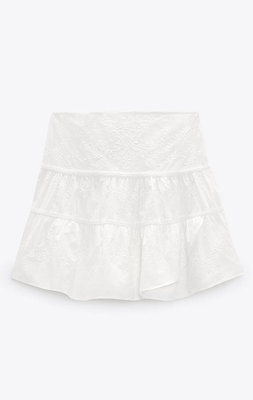 Embroided Mini Skirt from Zara